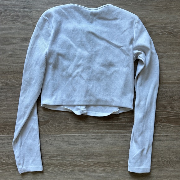 Zara White Ribbed Knit Top - Picture 5 of 5